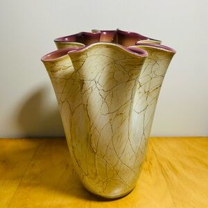 Elegant Cream and Pink Vase